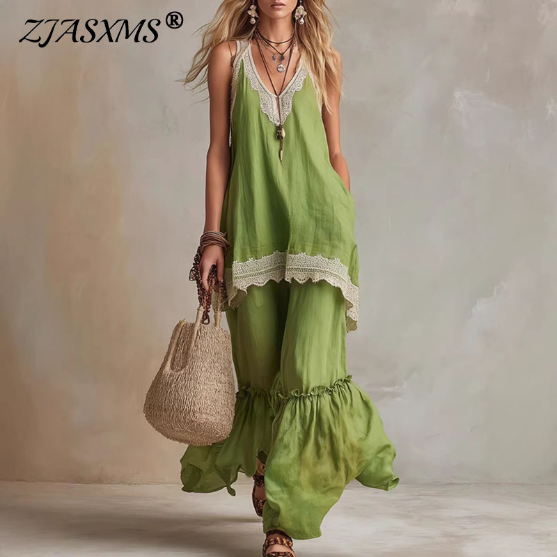 Lace Trim Cami - Completo da donna in pizzo a