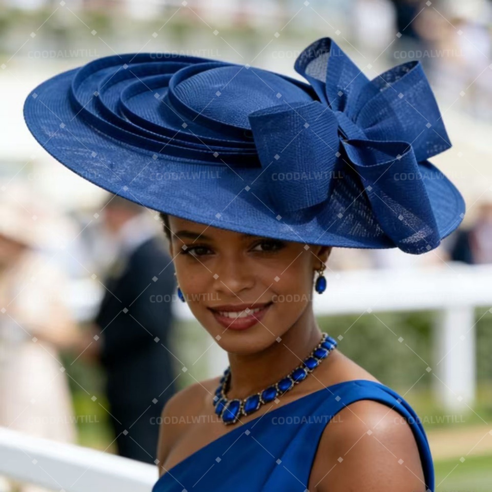 Women'S Fashion Kentucky Derby - Grande Cappello Fascinator con Fiocco per