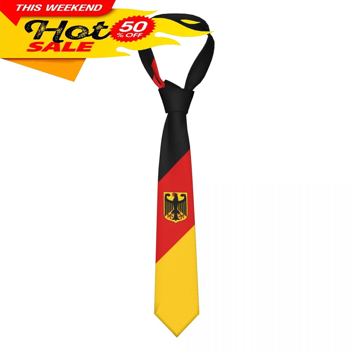 Women Fashion Necktie - Cravatta con emblema bandiera tedesca, cravatta