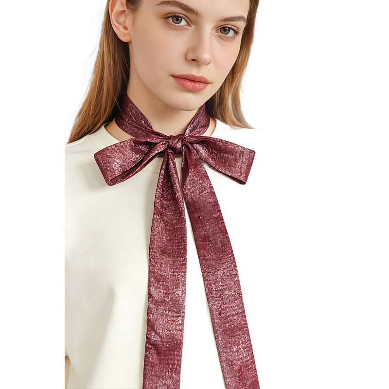 Women Fashion Necktie - Sciarpa sottile e lucida da donna,