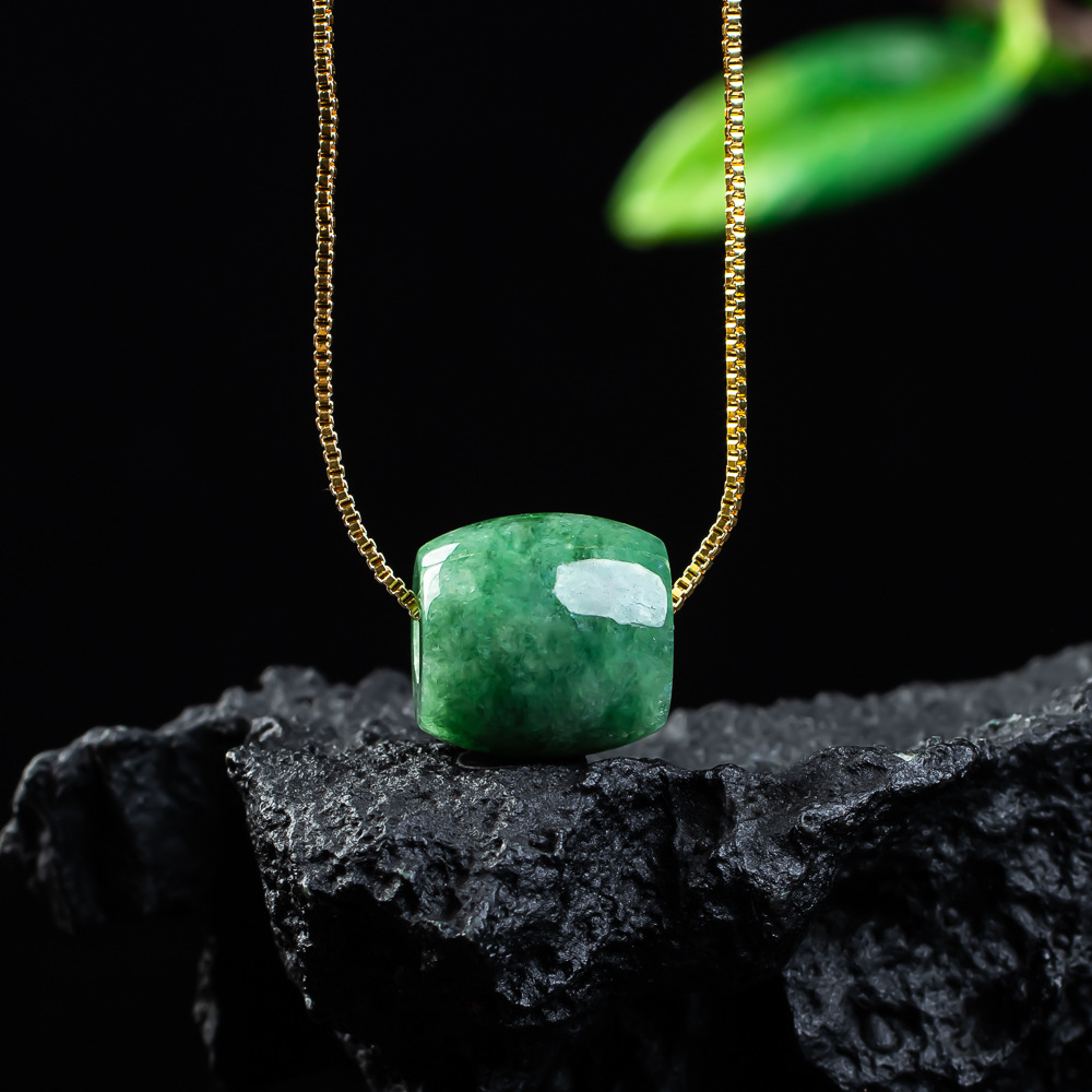 Women'S Fashion Jewellery - Ciondolo con perline di giada naturale