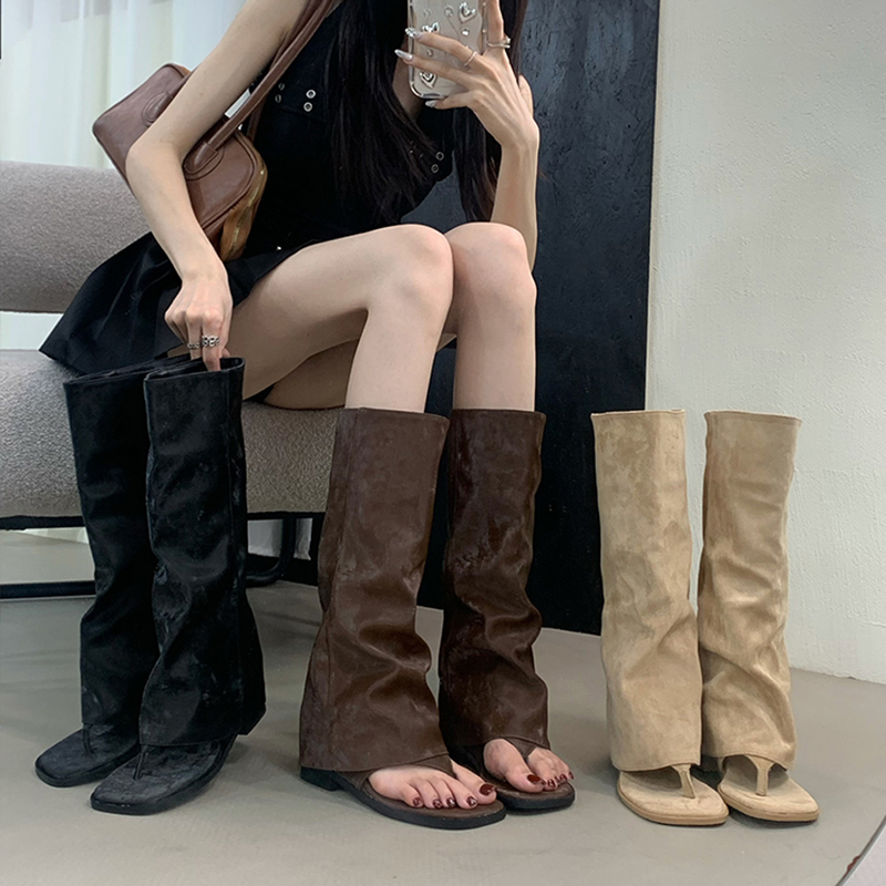 Women'S Fashion Korea - Stivali da Donna Traforati con Polsino