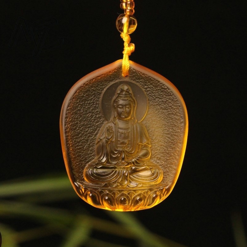 Women'S Fashion Jewellery - Cristallo giallo cinese Goccia d'acqua Guanyin
