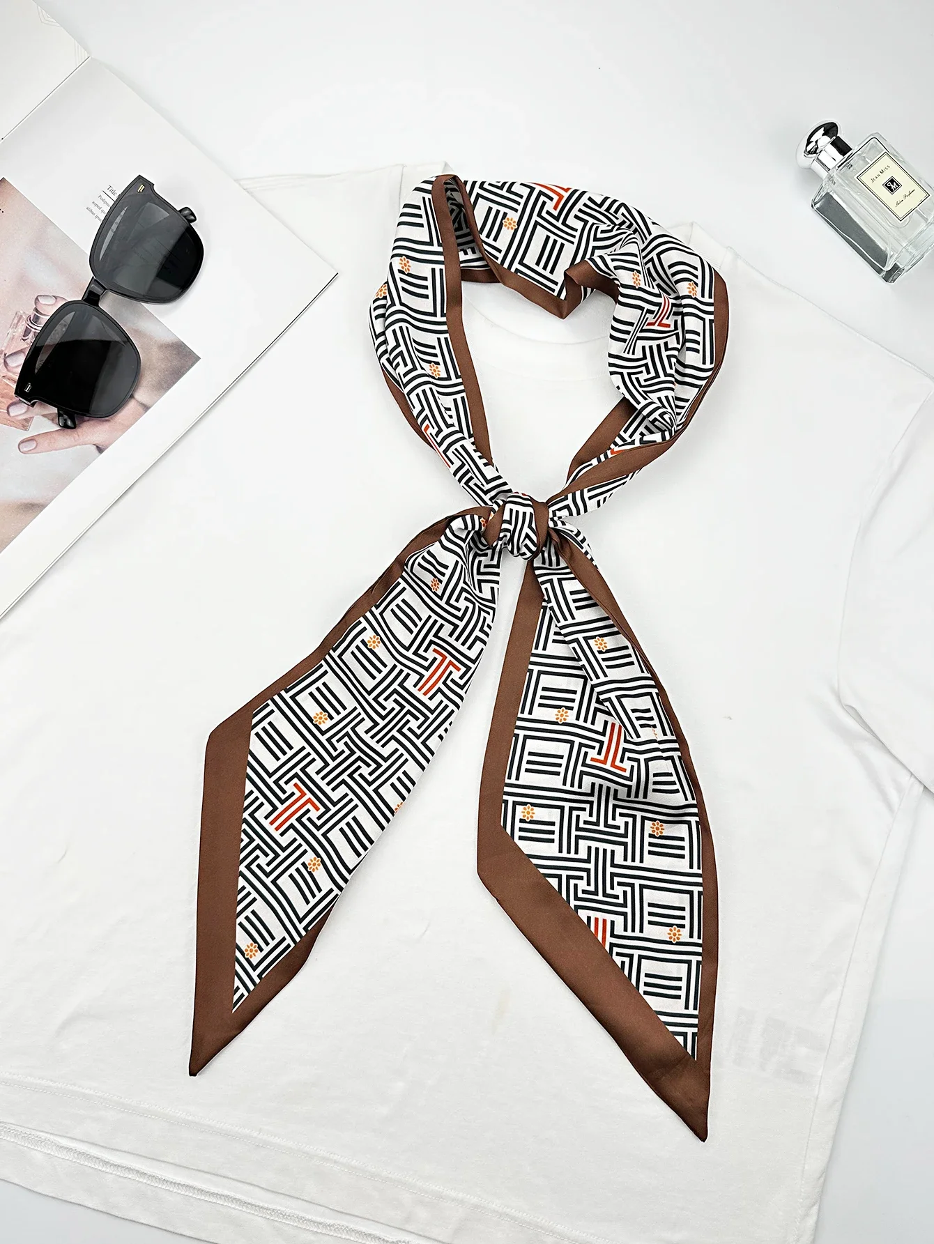Sciarpe di seta magre con geom - Women Fashion Necktie recensione e prezzo