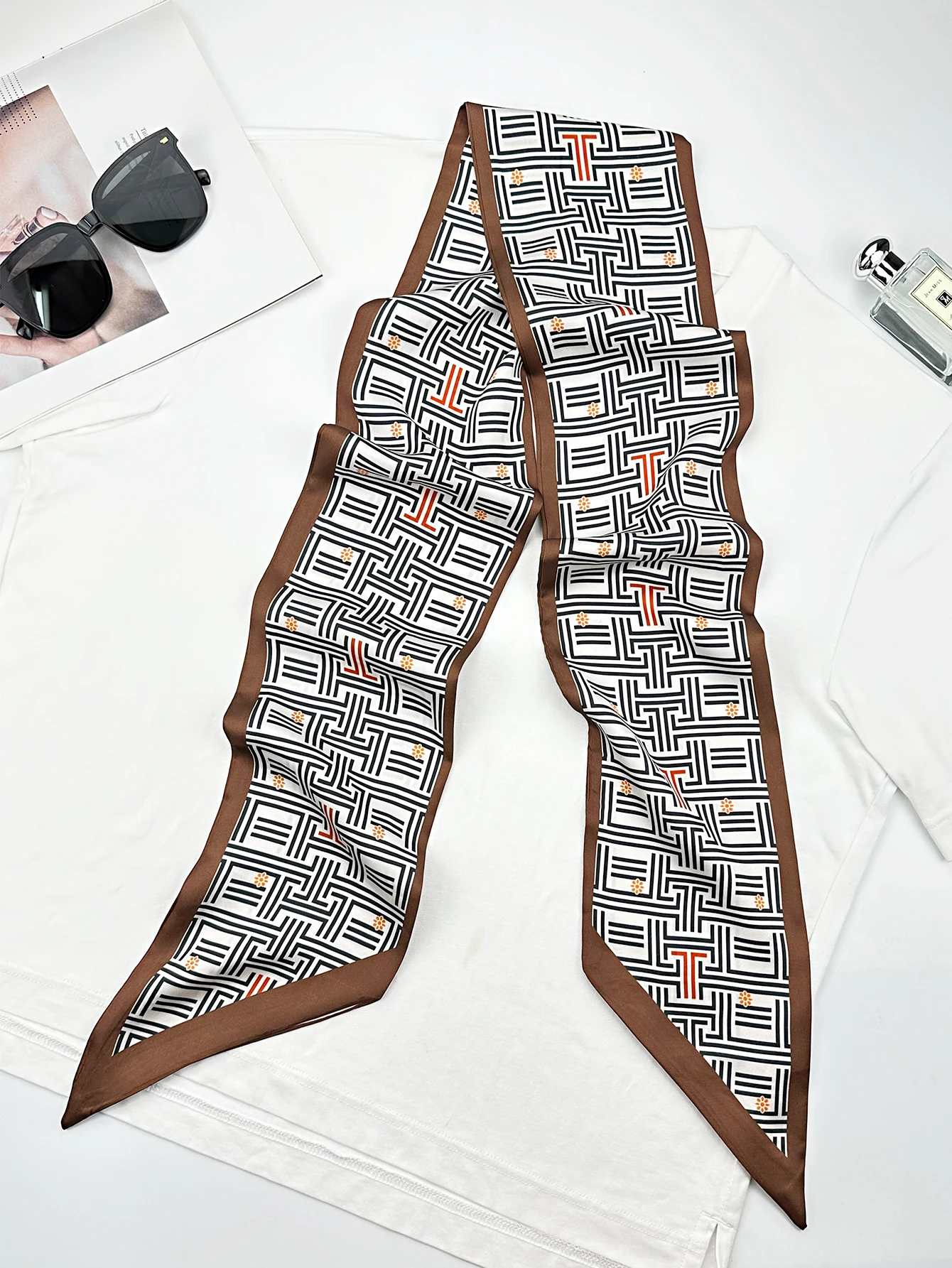 Sciarpe di seta magre con geom - Women Fashion Necktie recensione e prezzo