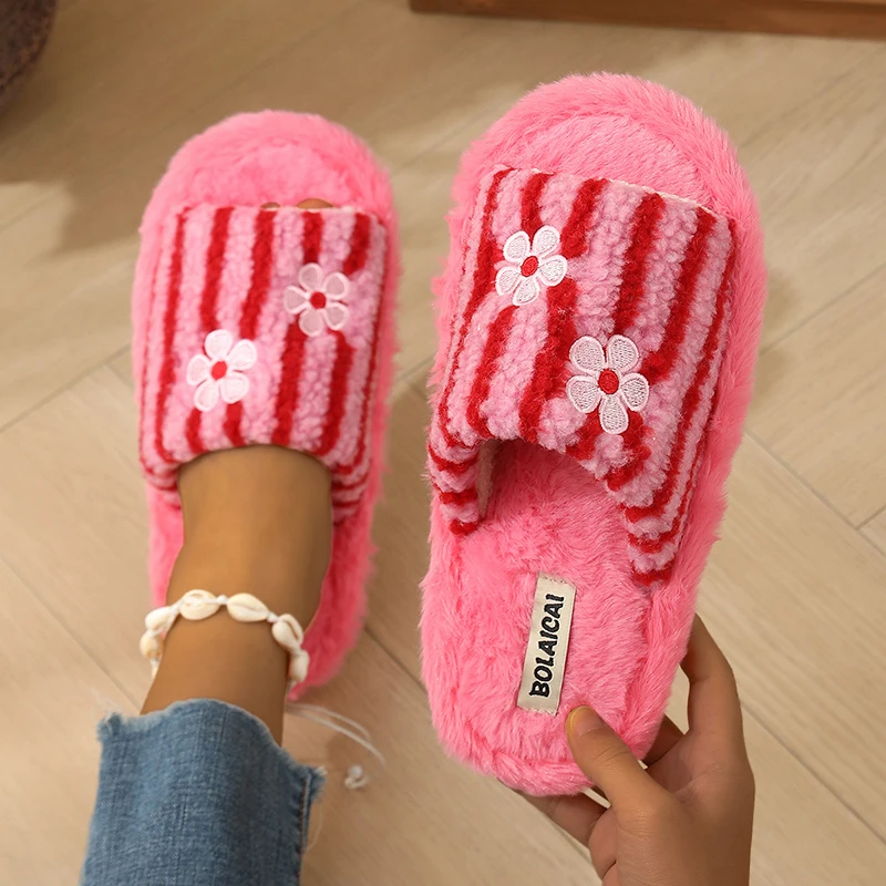 Pantofole in peluche a righe c - Women'S Fashion Korea recensione e prezzo