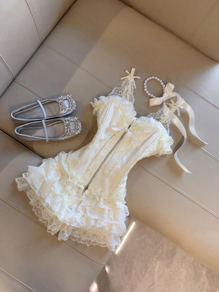Set Sexy con Top Bustier in Pi - Lace Trim Cami recensione e prezzo
